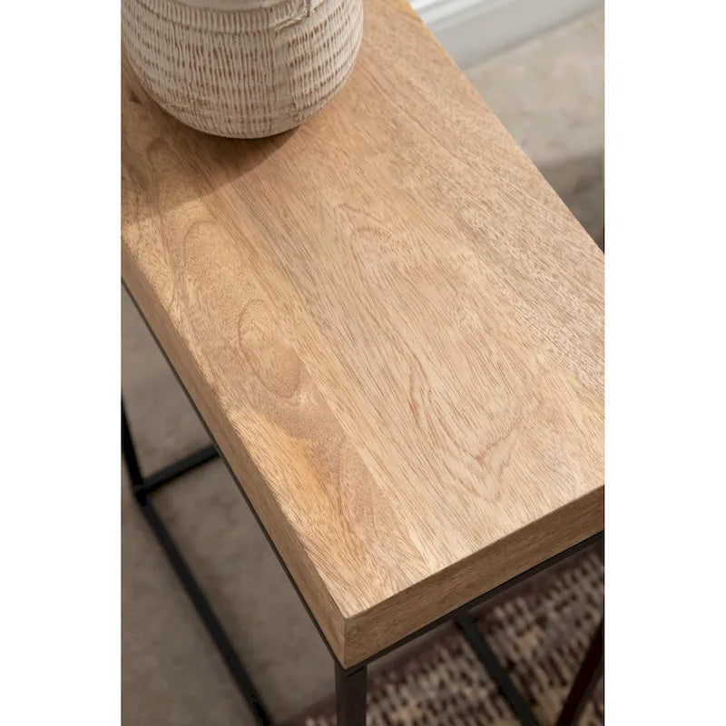 Kate and Laurel Karlsen Wood and Metal Slim Side Table