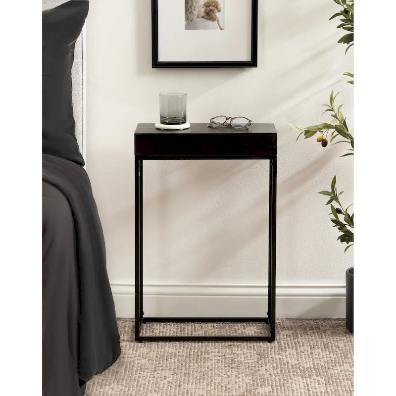 Kate and Laurel Karlsen Wood and Metal Slim Side Table