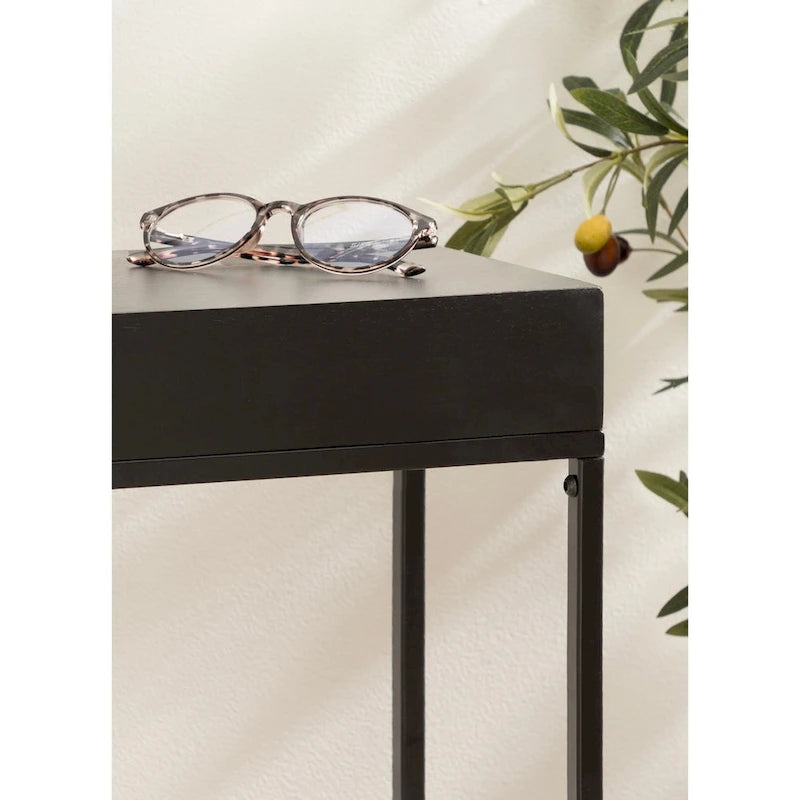Kate and Laurel Karlsen Wood and Metal Slim Side Table