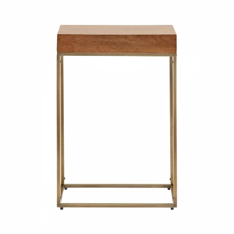 Kate and Laurel Karlsen Wood and Metal Slim Side Table