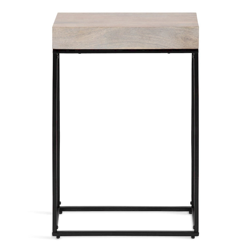 Kate and Laurel Karlsen Wood and Metal Slim Side Table
