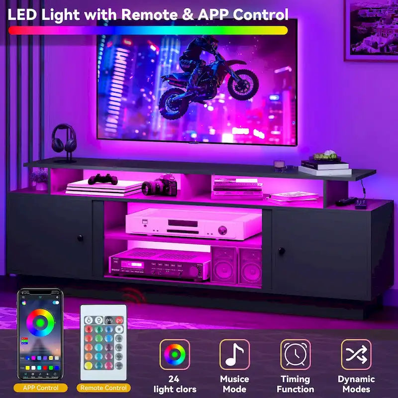 Moasis Modern TV Stand for TVs Up to 75 - 15.7D x 70W x 25.1H