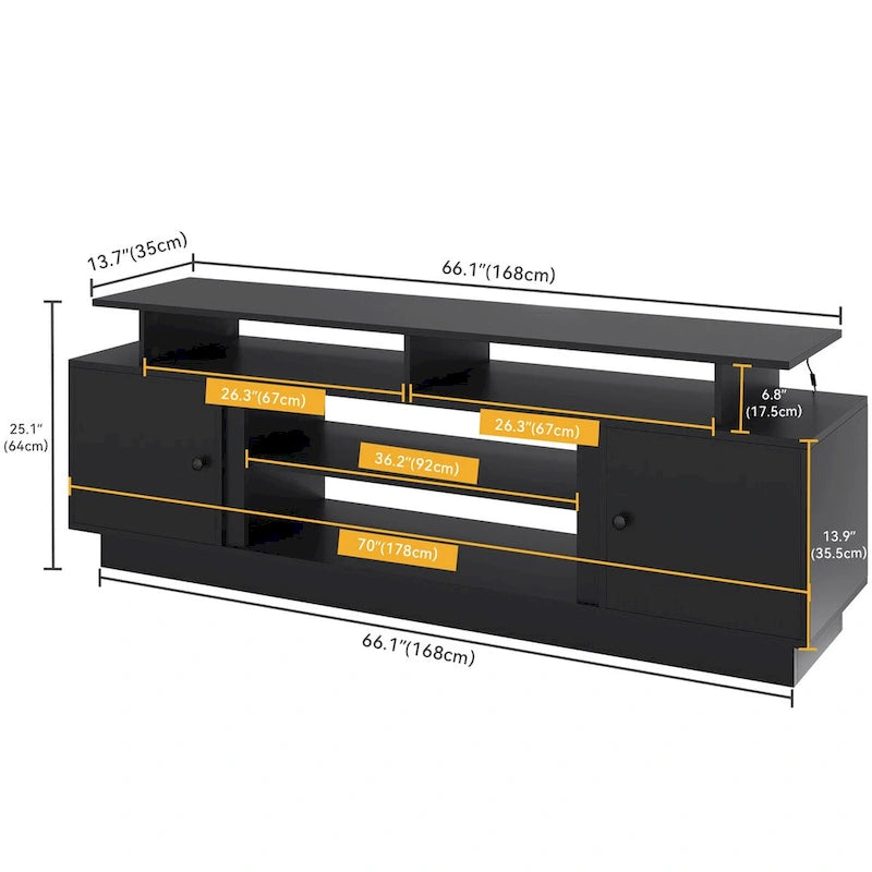 Moasis Modern TV Stand for TVs Up to 75 - 15.7D x 70W x 25.1H