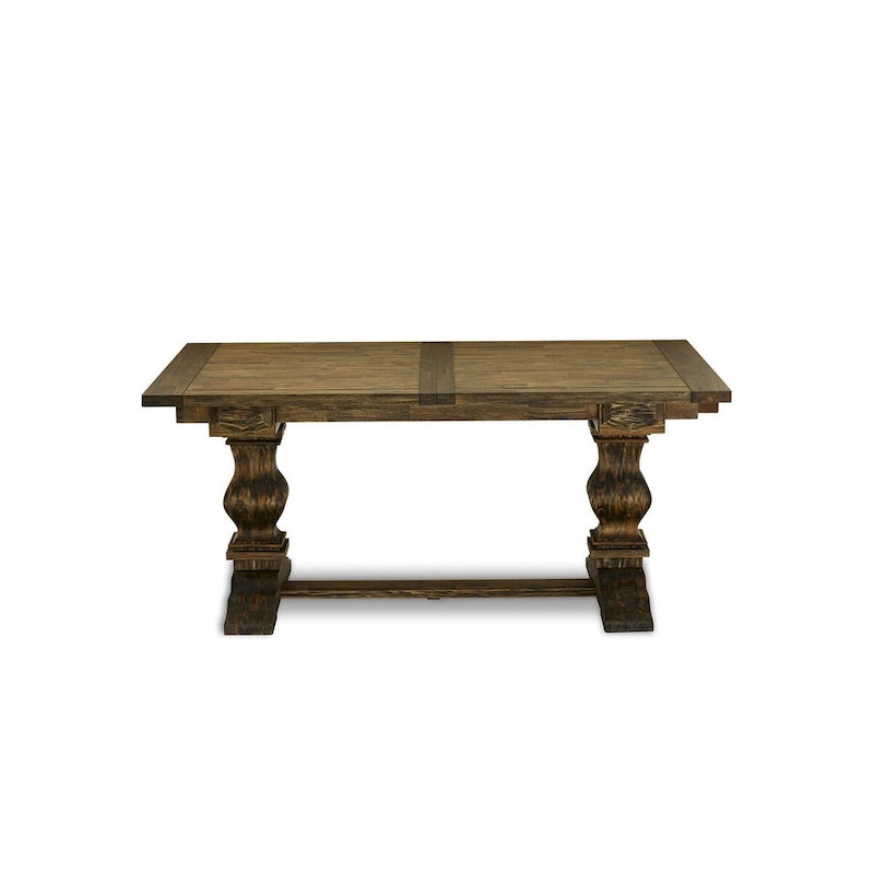 East West Furniture 11 Piece Kitchen Table Set- a Dining Table and 10 Linen Fabric Parson Chairs(Finish Options)