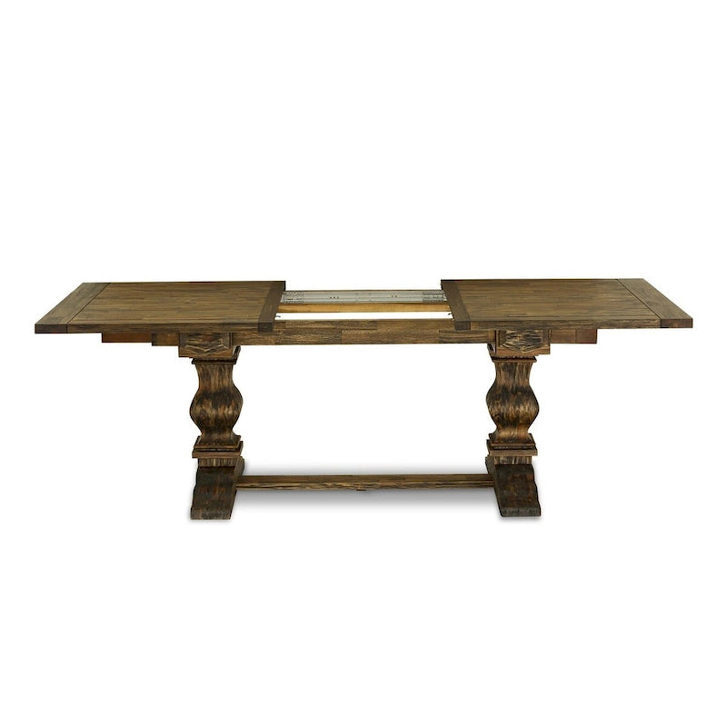 East West Furniture 11 Piece Kitchen Table Set- a Dining Table and 10 Linen Fabric Parson Chairs(Finish Options)