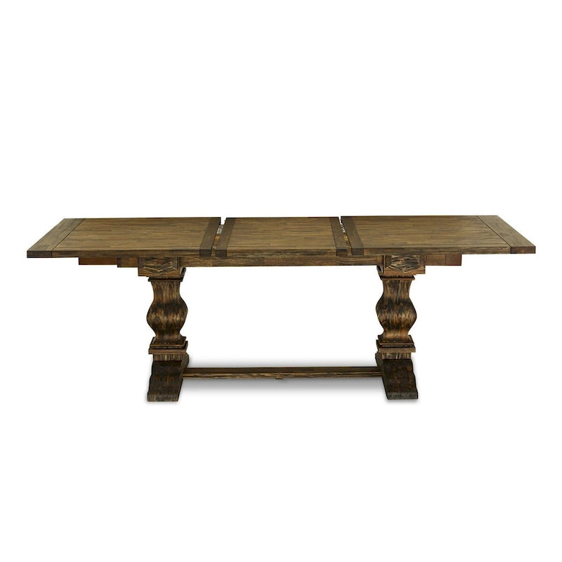 East West Furniture 11 Piece Kitchen Table Set- a Dining Table and 10 Linen Fabric Parson Chairs(Finish Options)