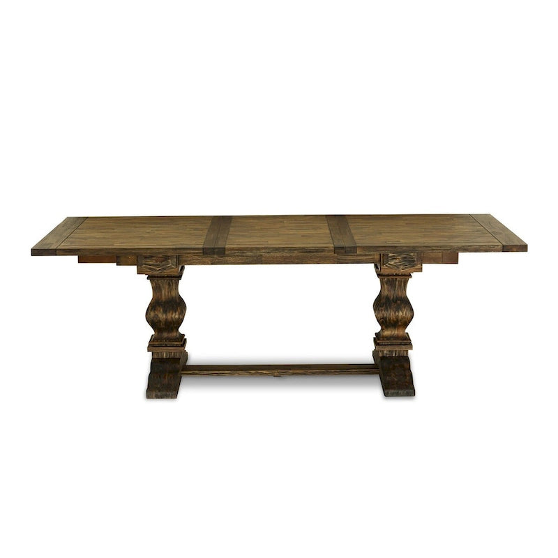 East West Furniture 11 Piece Kitchen Table Set- a Dining Table and 10 Linen Fabric Parson Chairs(Finish Options)