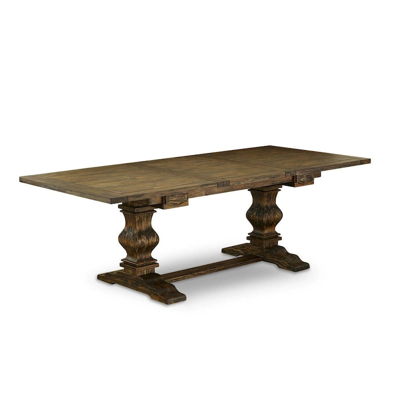 East West Furniture 11 Piece Kitchen Table Set- a Dining Table and 10 Linen Fabric Parson Chairs(Finish Options)