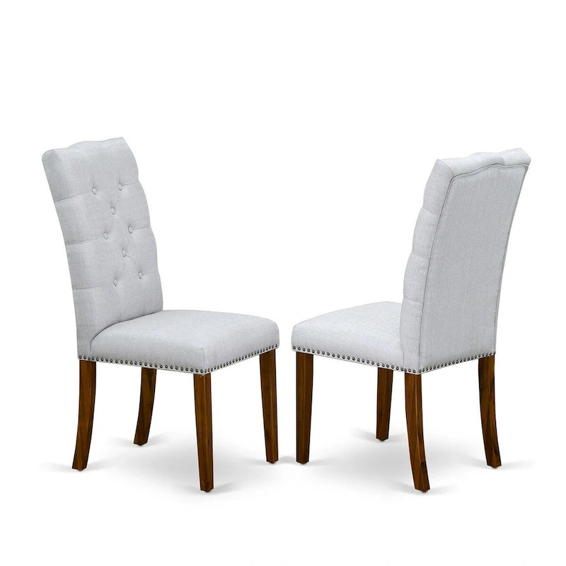 East West Furniture 11 Piece Kitchen Table Set- a Dining Table and 10 Linen Fabric Parson Chairs(Finish Options)