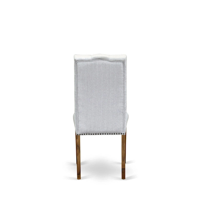 East West Furniture 11 Piece Kitchen Table Set- a Dining Table and 10 Linen Fabric Parson Chairs(Finish Options)