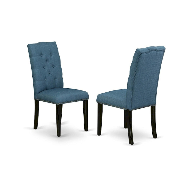 East West Furniture 11 Piece Kitchen Table Set- a Dining Table and 10 Linen Fabric Parson Chairs(Finish Options)