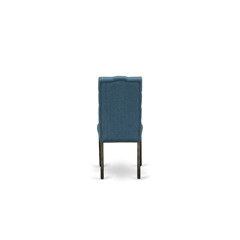 East West Furniture 11 Piece Kitchen Table Set- a Dining Table and 10 Linen Fabric Parson Chairs(Finish Options)