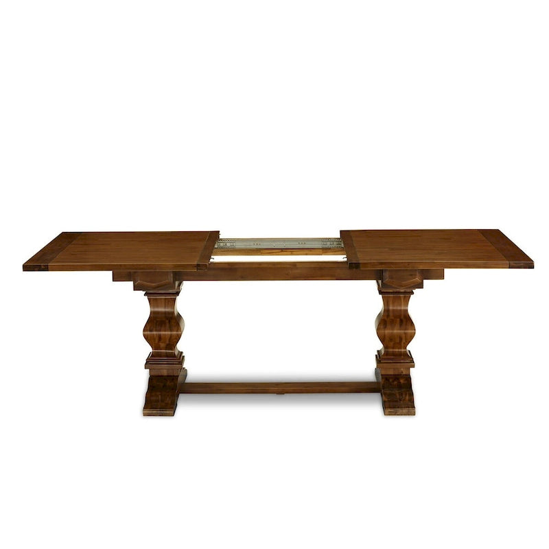 East West Furniture 11 Piece Kitchen Table Set- a Dining Table and 10 Linen Fabric Parson Chairs(Finish Options)