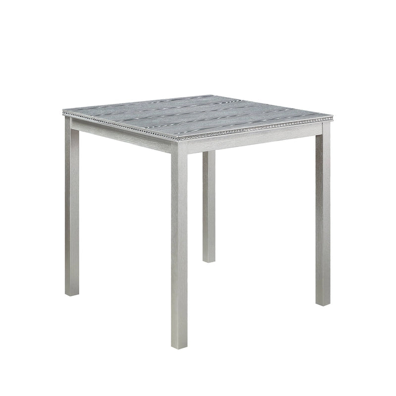 5 Piece Counter Height Table Set, Wooden Kitchen Table Set with Square Table and 4 Upholstered Chairs