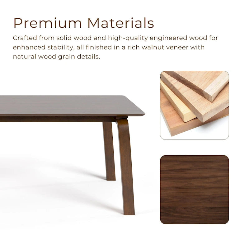 Furniture of America Beau I Mid-century Walnut 5-Piece Rectangle Dining Table Set