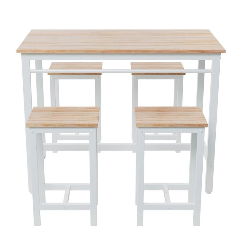 5-Piece Modern Kitchen Table with Four Bar Stools Bar Table Set 5PC