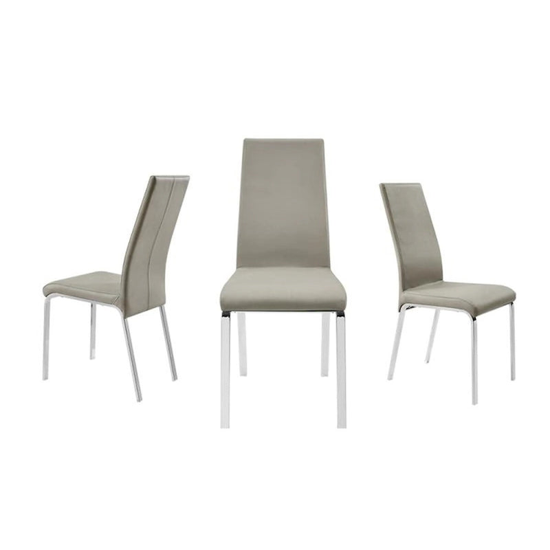 Casabianca Home Loto Set of 2 Dining Chair in Taupe Top Grain Leather
