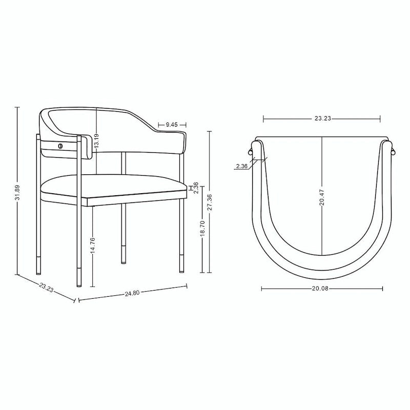 Manhattan Comfort Modern Lia Boucle Dining Armchair