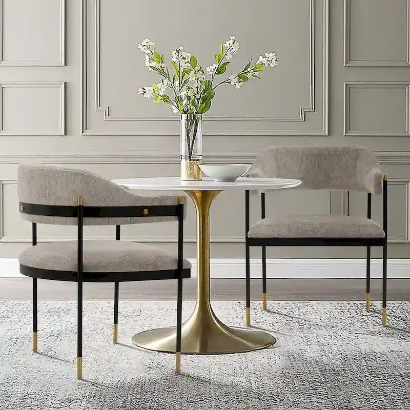 Manhattan Comfort Modern Lia Boucle Dining Armchair