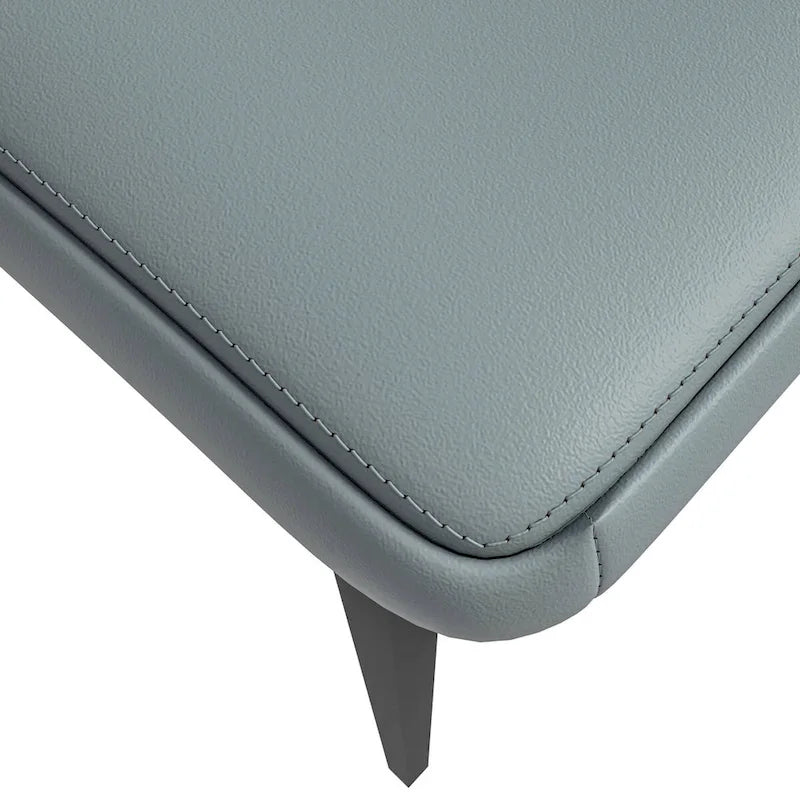 Eclat Leather Dining Chair in Black Iron Modern Upholstered Accent Kitchen Side Chair