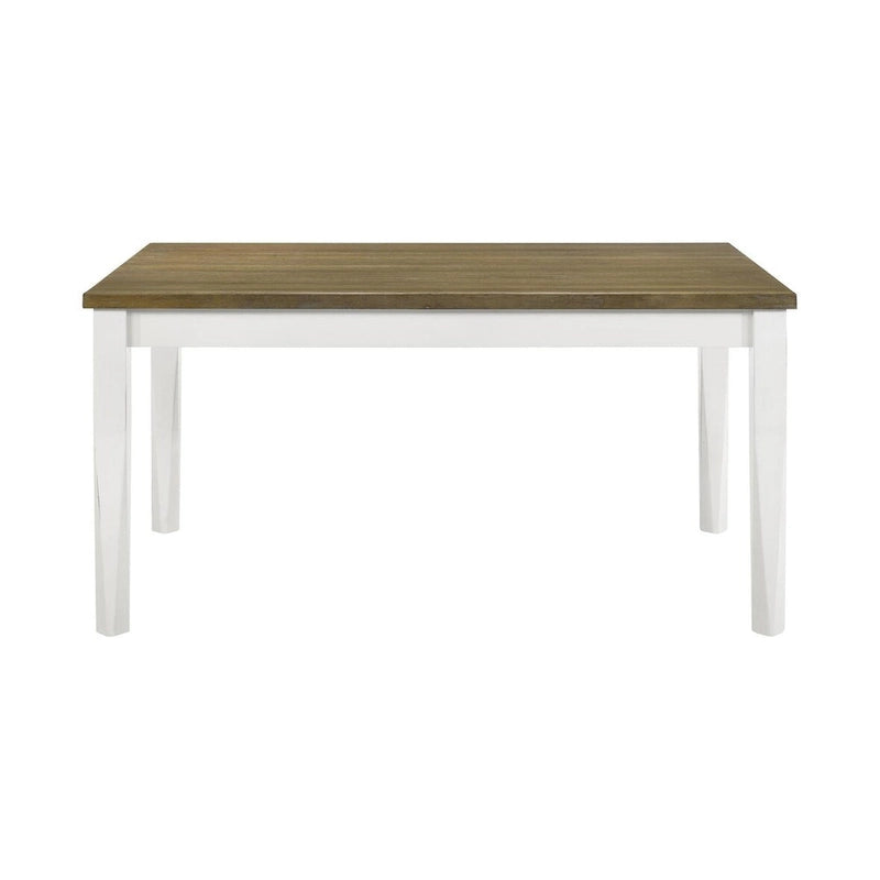 Pratto Brown Brushed and Off White Rectangular Dining Table