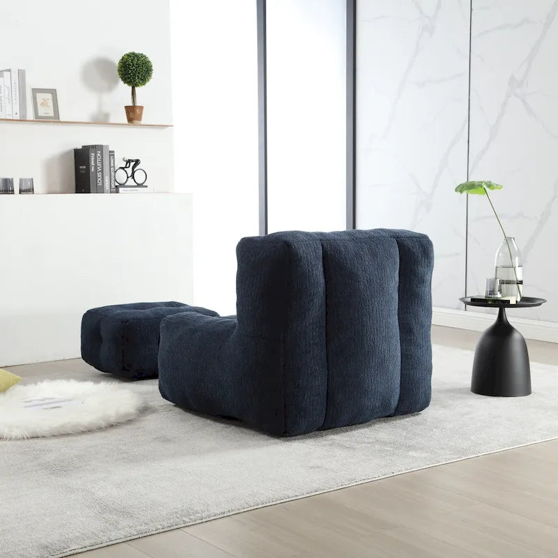 Comfortable Bean Bag for Adults and Children, Super Soft Lazy Sofa Chair with Foam and Ottoman