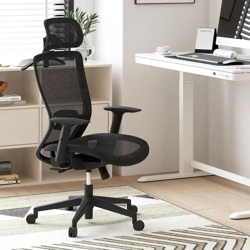 FlexiSpot Ergonomic Office Desk Chair 360 Swivel Height Adjustable Mesh Chair Adjustable Headrest, Lumbar Support, Armrest
