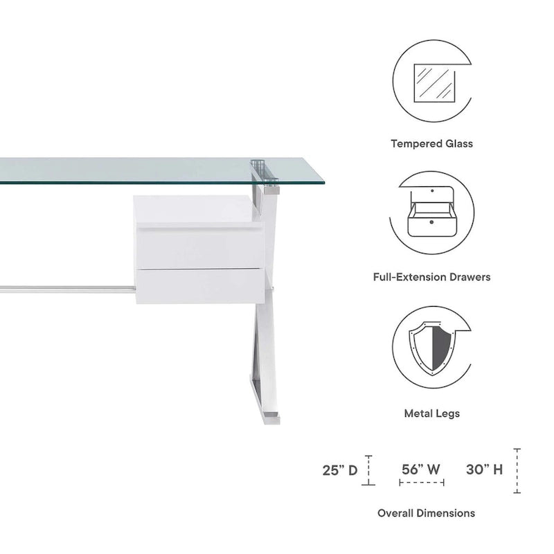 Sector 56 Glass Top Glass Office Desk