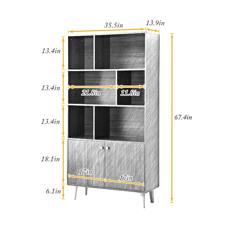 Bookcase,Bookshelf with Doors