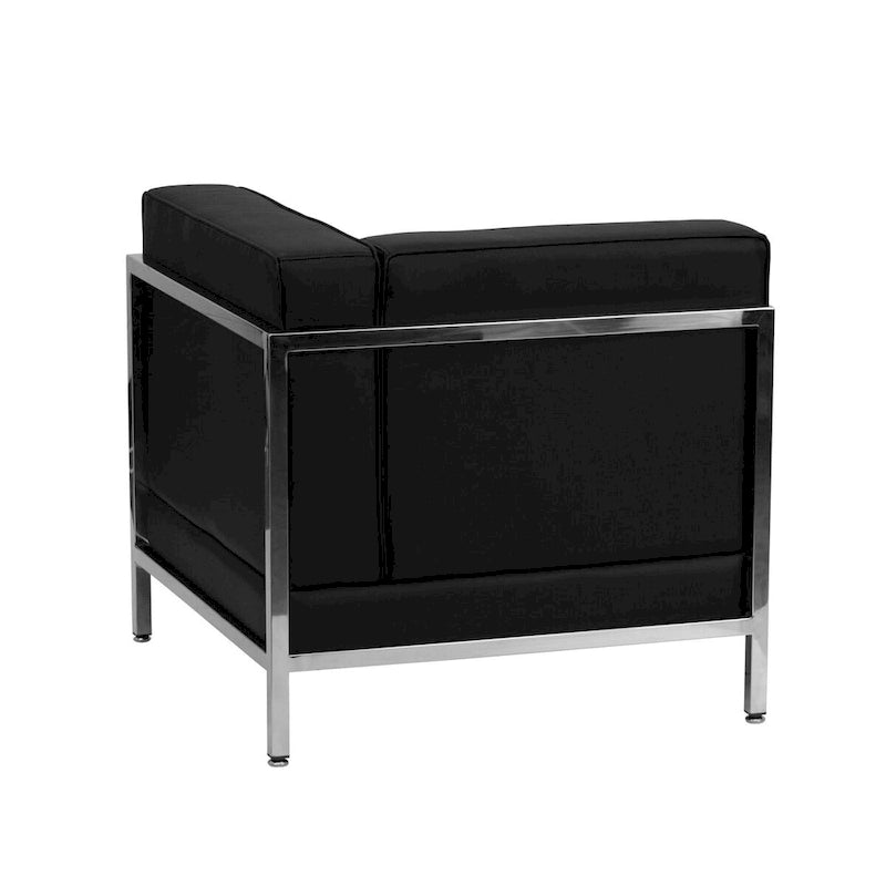 9 Piece LeatherSoft Modular Sectional Configuration - Stainless Steel Legs - 140.5W x 28.75 - 140.5D x 27.5H