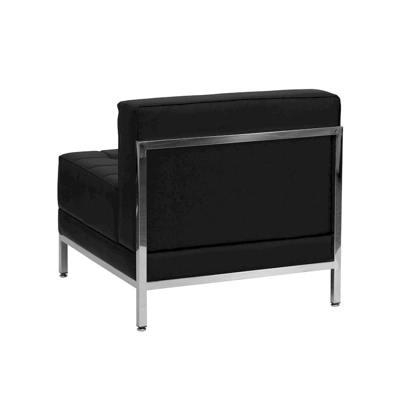 9 Piece LeatherSoft Modular Sectional Configuration - Stainless Steel Legs - 140.5W x 28.75 - 140.5D x 27.5H