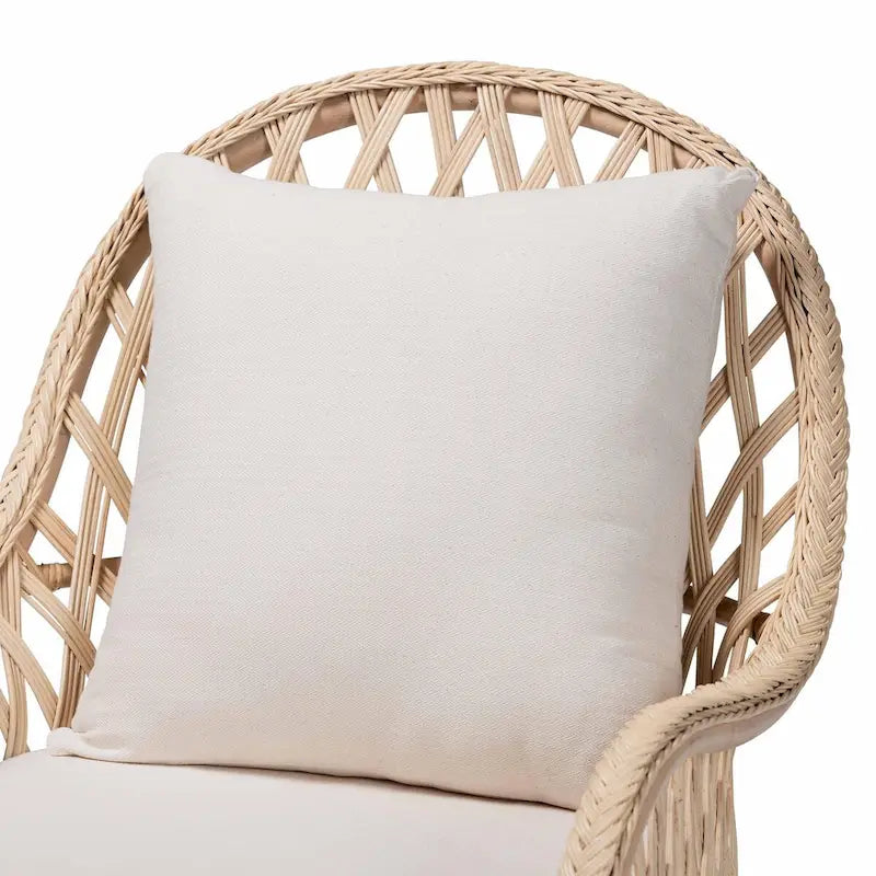Florence Bohemian Ivory Braided Rattan Arm Chair