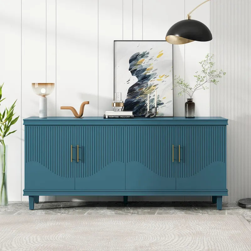 70.07Large Size 4-Door Cabinet, Same as Living Room, Kitchen, Bedroom, Hallway ,Olive Green,Navy Blue,Peacock Blue