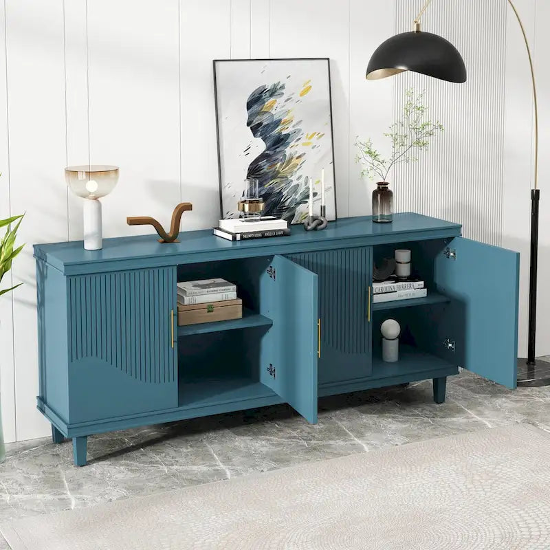 70.07Large Size 4-Door Cabinet, Same as Living Room, Kitchen, Bedroom, Hallway ,Olive Green,Navy Blue,Peacock Blue