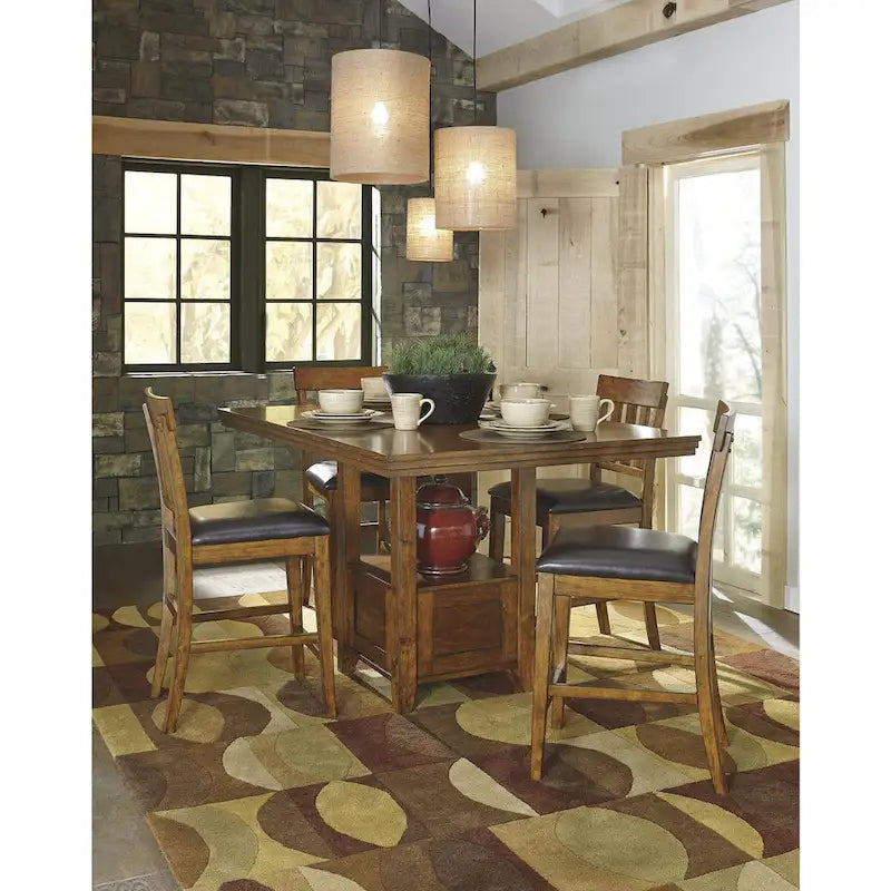 Signature Design by Ashley Ralene Medium Brown 8-Piece Counter Height Dining Package