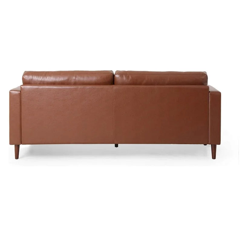 PU Comfy 3-seat Sofa with Wooden Legs for Living Room