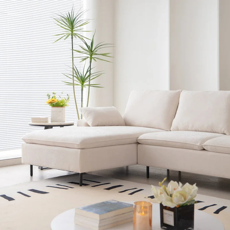 U-Shaped Upholstered Sectional Sofa with Double Chaise
