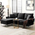 L-shaped Convertible Sectional Sofa, Chenille Sofa Couch with Reversible Chaise Lounge for Living Room, Apartment