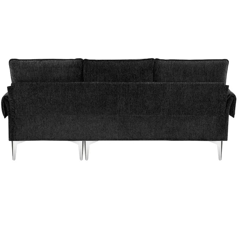 L-shaped Convertible Sectional Sofa, Chenille Sofa Couch with Reversible Chaise Lounge for Living Room, Apartment
