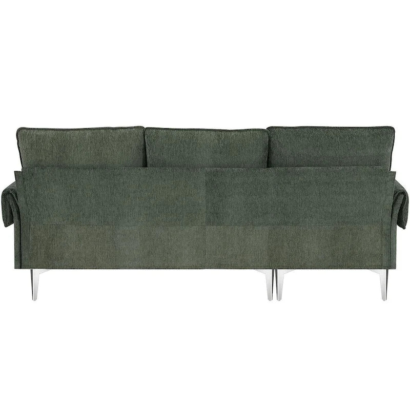 L-shaped Convertible Sectional Sofa, Chenille Sofa Couch with Reversible Chaise Lounge for Living Room, Apartment