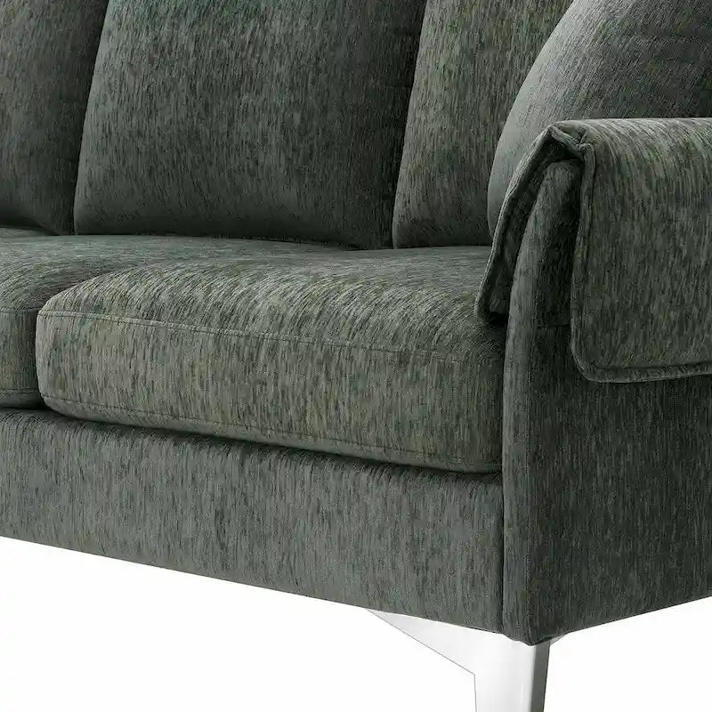 L-shaped Convertible Sectional Sofa, Chenille Sofa Couch with Reversible Chaise Lounge for Living Room, Apartment
