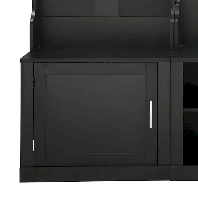 Minimalist 4-In-1 Freestanding Wooden Hall Tree with Multiple Storage Spaces