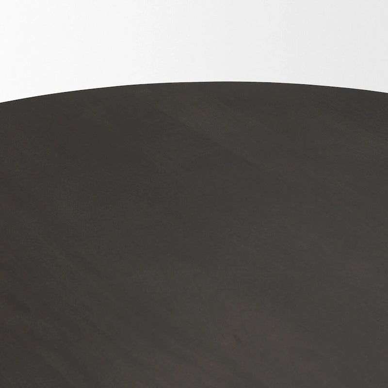 Tarro 60 Round Textured Espresso Wood w/ Geometrical Base Dining Table - 60.0L x 60.0W x 30.0H