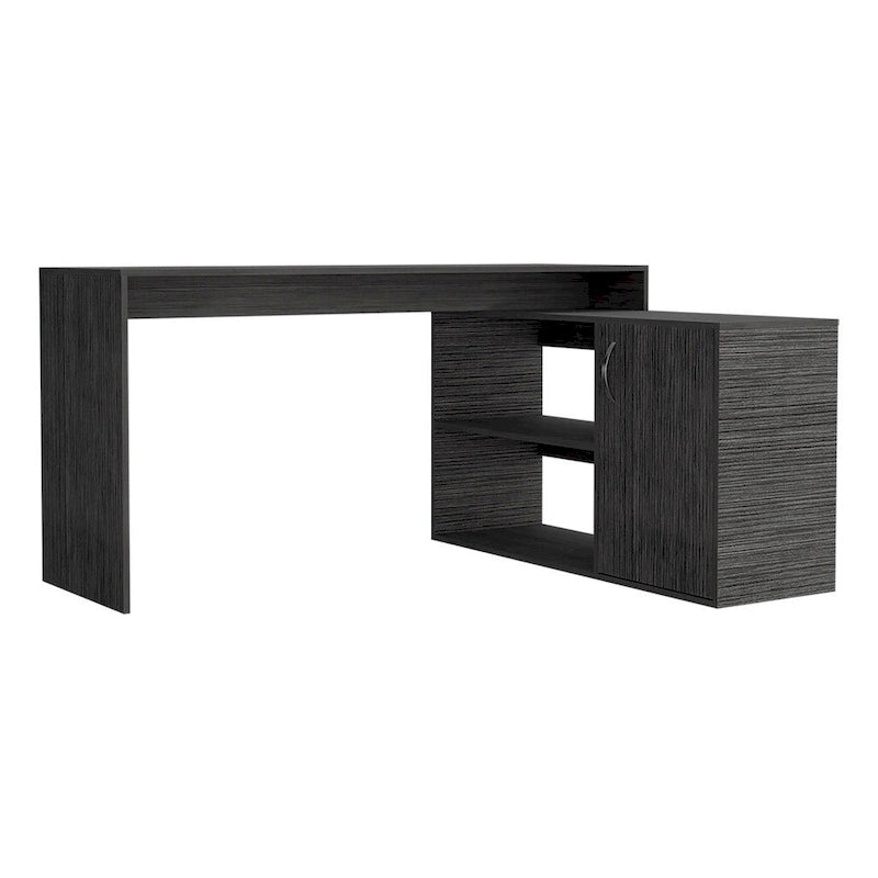 L-Shaped Desk for Office,Living Room ,Apartment, Smokey Oak