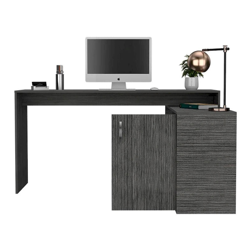 L-Shaped Desk for Office,Living Room ,Apartment, Smokey Oak