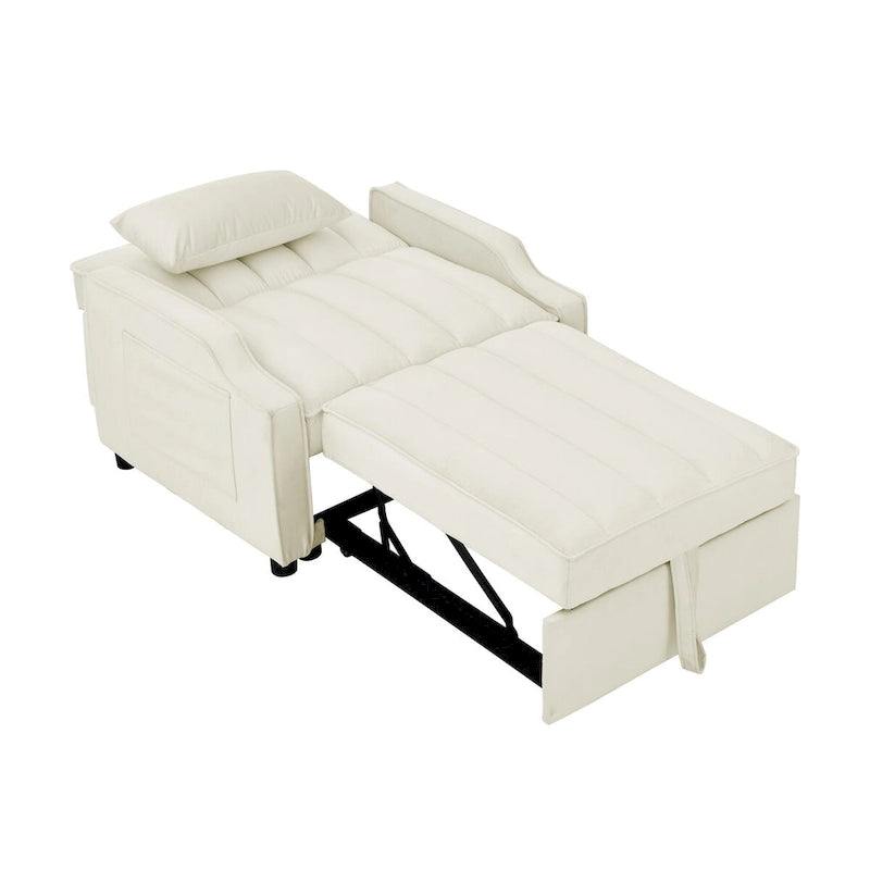 Velvet Pull Out Armchair