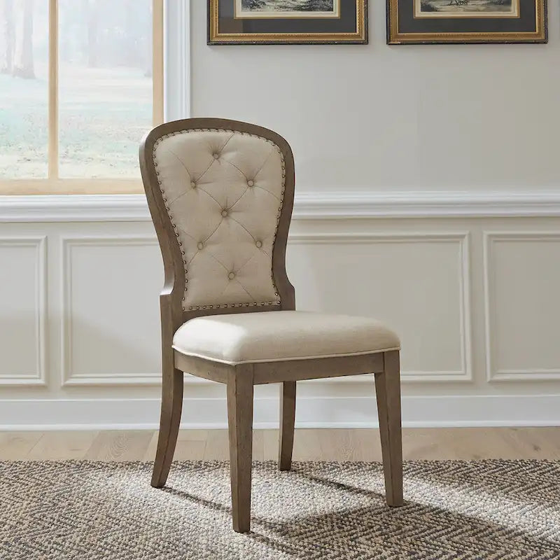 Americana Farmhouse Dusty Taupe Rectangular Table Set with Dining Chairs Various Options