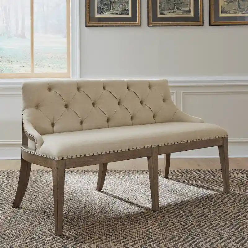 Americana Farmhouse Dusty Taupe Rectangular Table Set with Dining Chairs Various Options