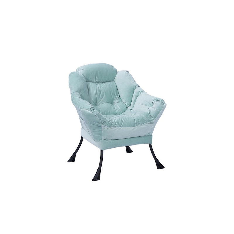 Accent Contemporary Lounge Chair, Single Steel Frame Sofa Chair with Armrests and A Side Pocket,with ottoman,with footrest