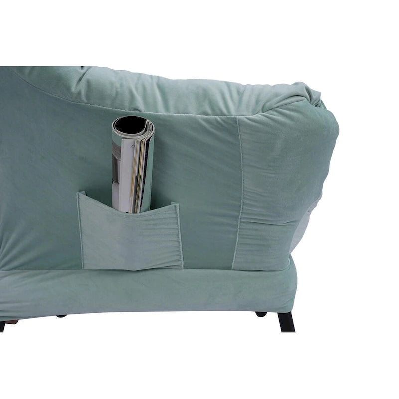 Accent Contemporary Lounge Chair, Single Steel Frame Sofa Chair with Armrests and A Side Pocket,with ottoman,with footrest